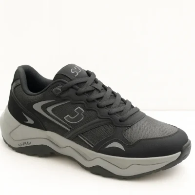 נעל ספורט לגברים SJ Trail בצבע אפור שחור עם סוליית TRAIL
