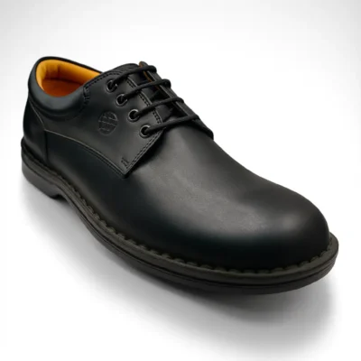 נעל אלגנטית שחורה לגברים מעור אמיתי עם תמיכה אורטופדית – דגם אלגרו קלאסיק