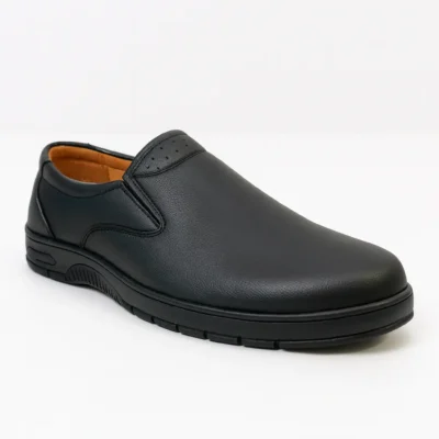 נעל אלגנטית שחורה לגברים מבית D.R.SHOES – דגם ד"ר נוחות אלגנט סלים, במידות 40–45.