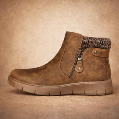 מגפון נוחות חום עם רוכסן צד וסוליה גמישה